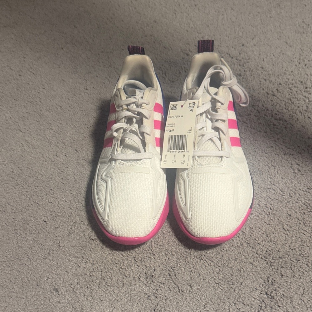 Adidas White and Pink Athletic Shoes